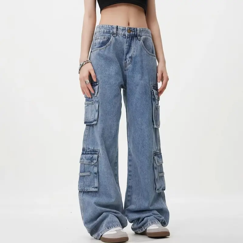 Straight-Leg Jeans mit Waschung und Taschen