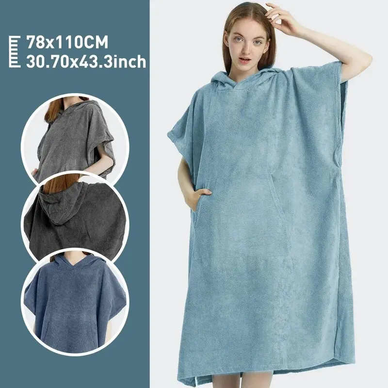 Strand-Poncho · Kapuzen-Badetuch Mikrofaser