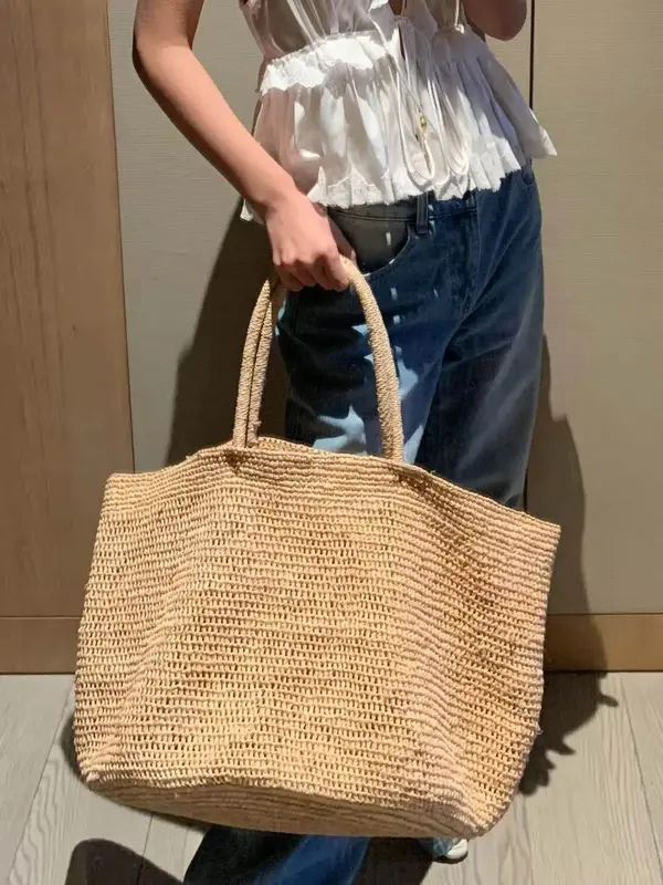 Strand-Strohtasche XL · Geflochten