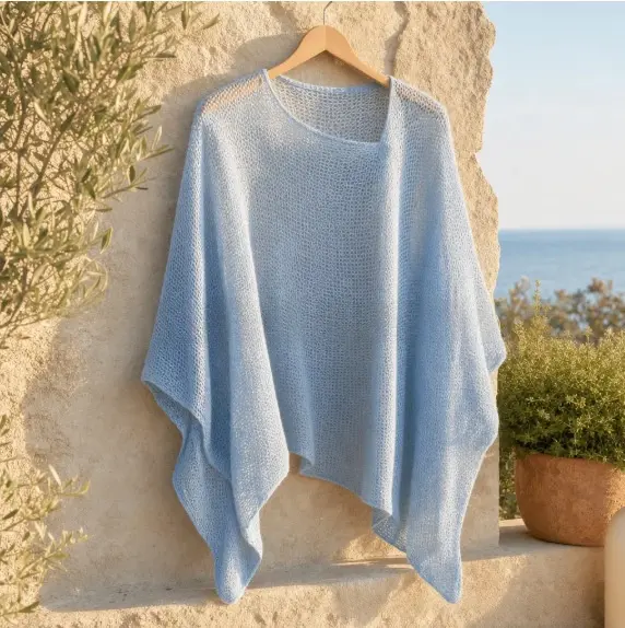 Strick-Cape «Aria» · Solid, Poncho-Optik