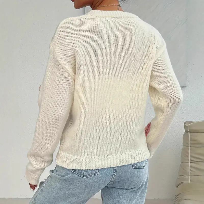 Strick-Cardigan mit 3D-Blumen und Stickereien