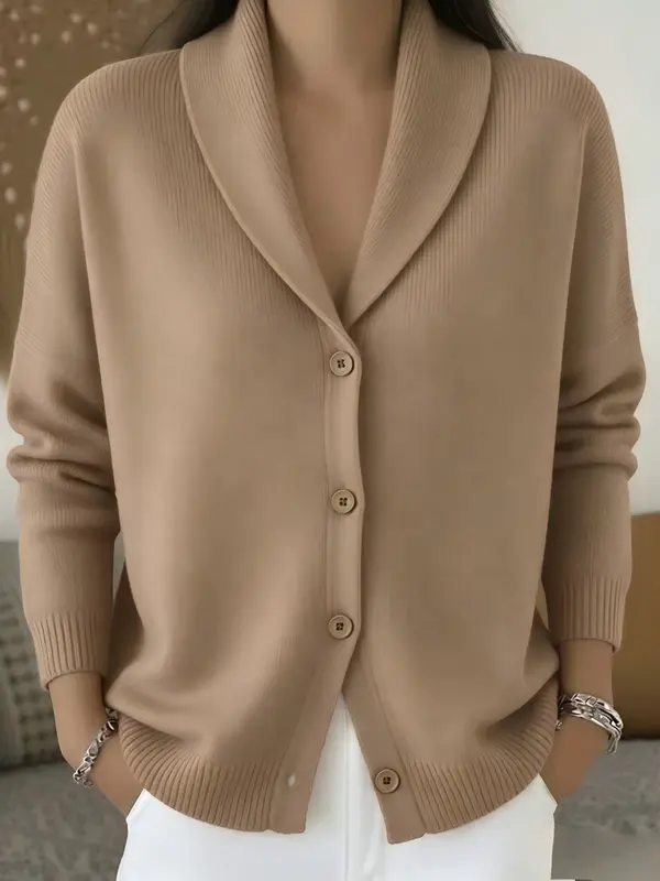 Strick-Cardigan mit Reverskragen