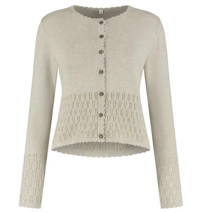 Strickjacke Damen naturfarben