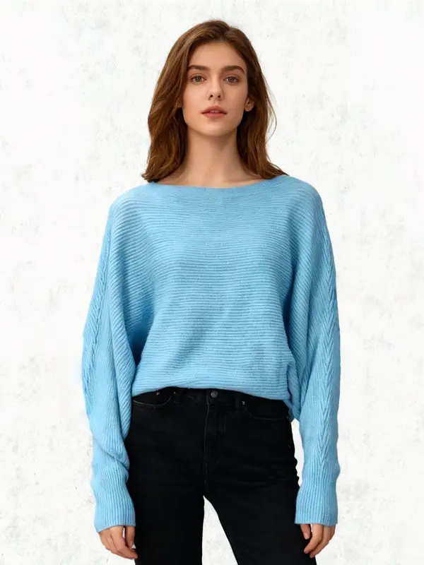 Strickpullover mit Fledermausärmeln