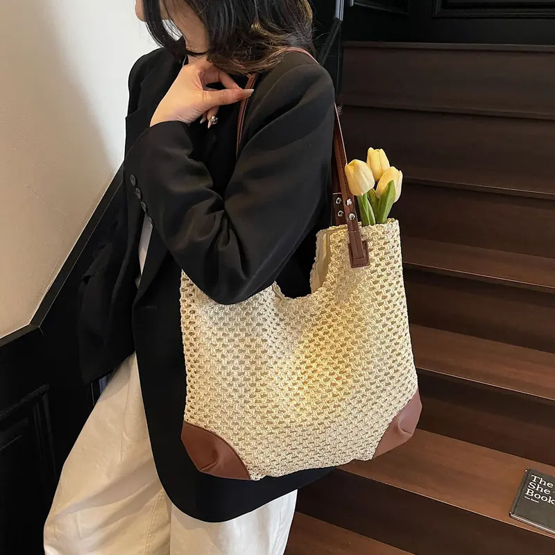 Stroh-Shopper «Capri» · Geflochtene Schultertasche