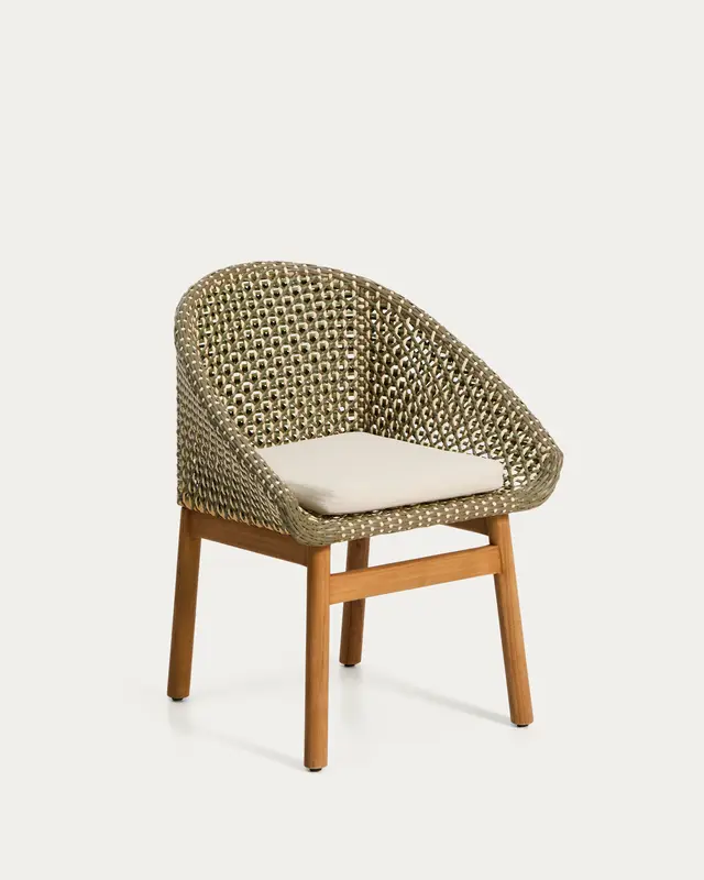 Stuhl Olbia aus synthetischem Rattan und massivem Teakholz FSC 100 %