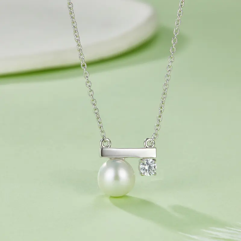 Süsswasserperlen-Kette «Perla» · 925 Silber, Bar-Design