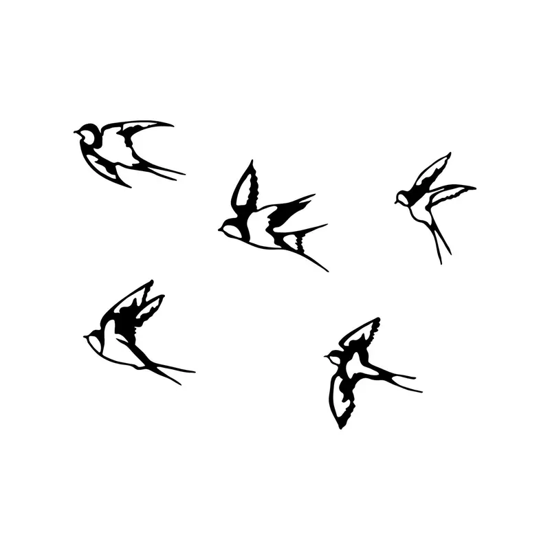 Swallows Wanddeko - Schwarz