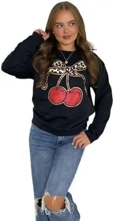 Sweatshirt mit Leoparden-Kirschen-Print