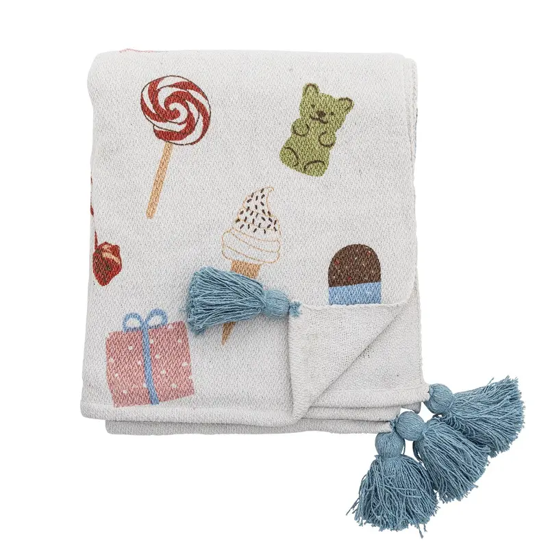 Sweets Decke, Natur, Recycelte Baumwolle