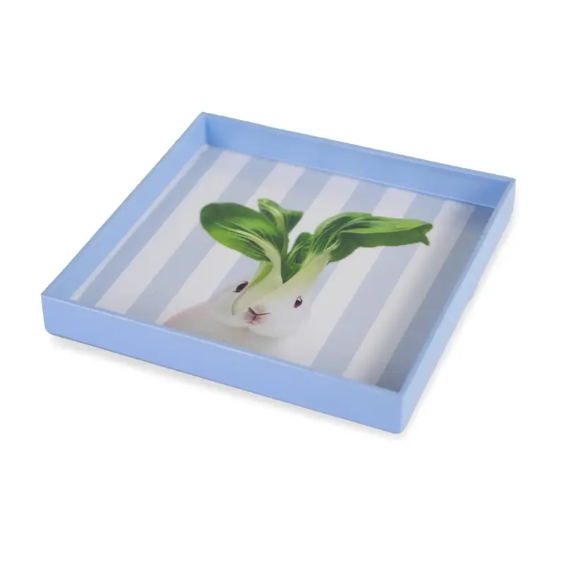 Tablett quadratisch 20x20cm Kaninchen