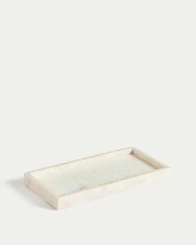 Tablett Serela aus weißem Marmor 35 x 18 cm