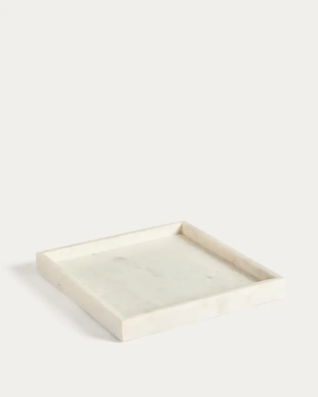 Tablett Serela aus weißem Marmor 35 x 35 cm