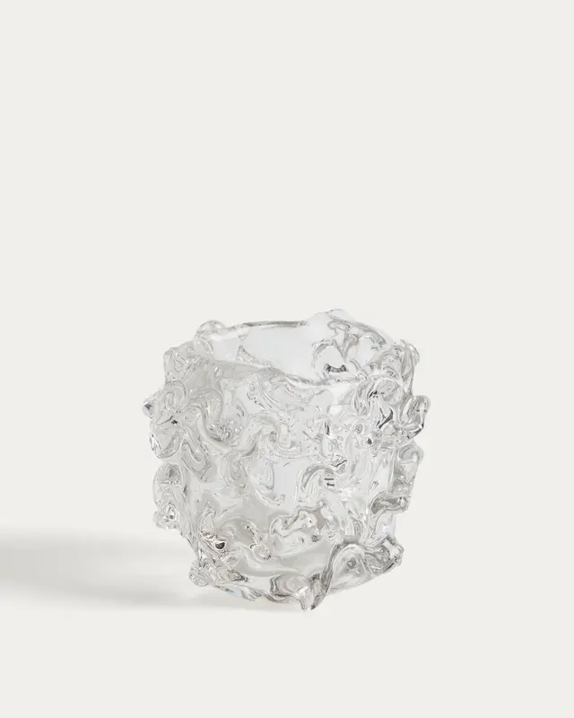 Tafelaufsatz Vorma aus transparentem Glas Ø 17,5 cm
