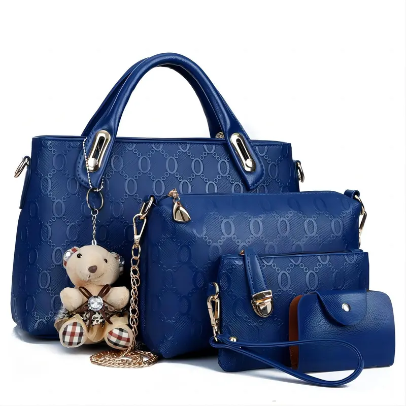 Taschen-Set «Bella» 4-teilig – PU-Leder, blau