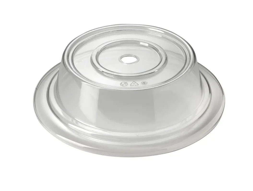 Teller Cloche 24/28cm SAN transp. mit Loch Teller 24 u. 28cm