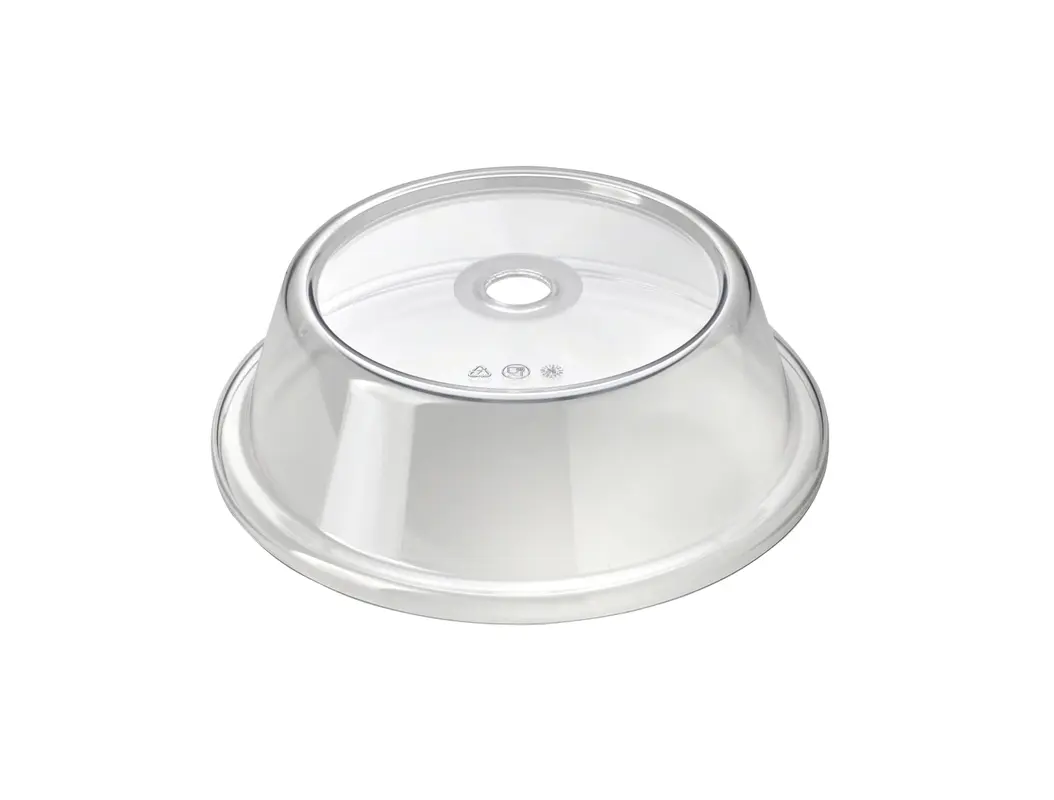 Teller Cloche rund 22cm SAN transparent mit Loch