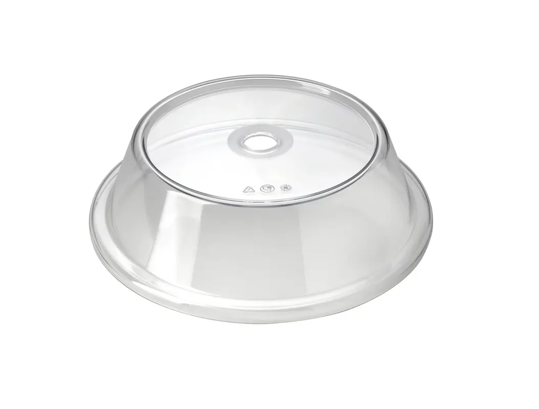 Teller Cloche rund 24cm SAN transparent mit Loch