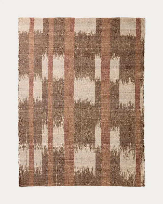 Teppich Domira aus Jute mit mehrfarbiger Ikat-Grafik 200 x 300 cm