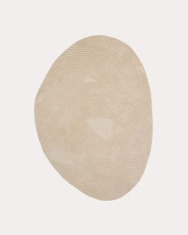 Teppich Domm aus Wolle beige 160 x 230 cm