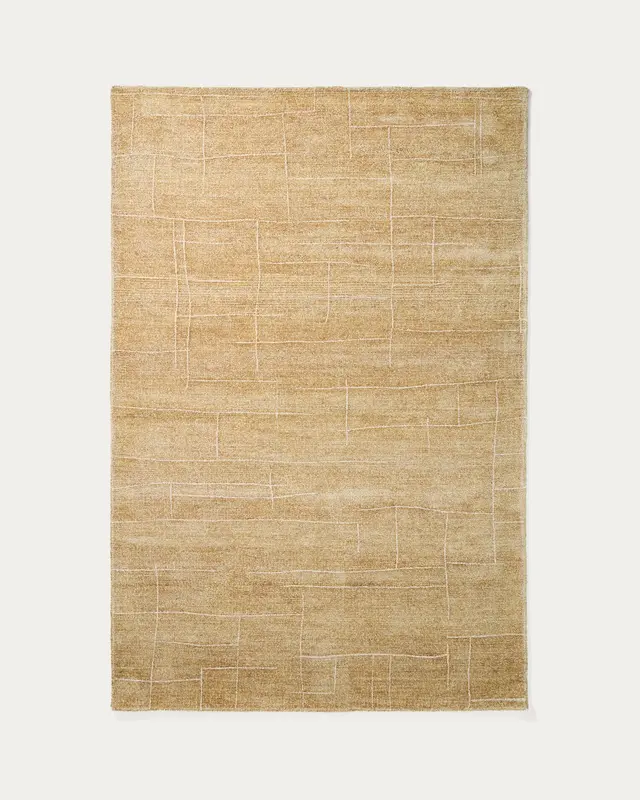 Teppich Eloda aus Wolle und Viskose in Senf 160 x 230 cm