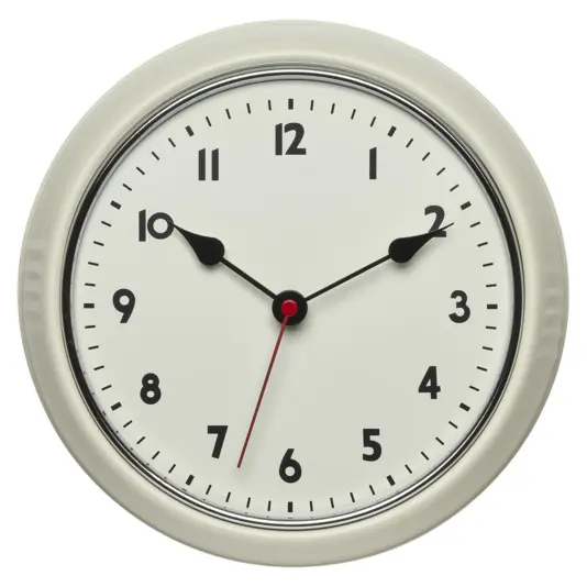 TFA Funk-Wanduhr Retro Look beige