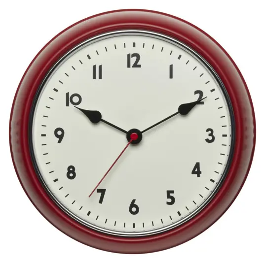 TFA Funk-Wanduhr Retro Look rot