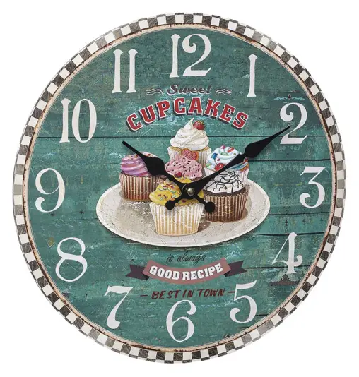 TFA Wanduhr Cupcakes Vintage