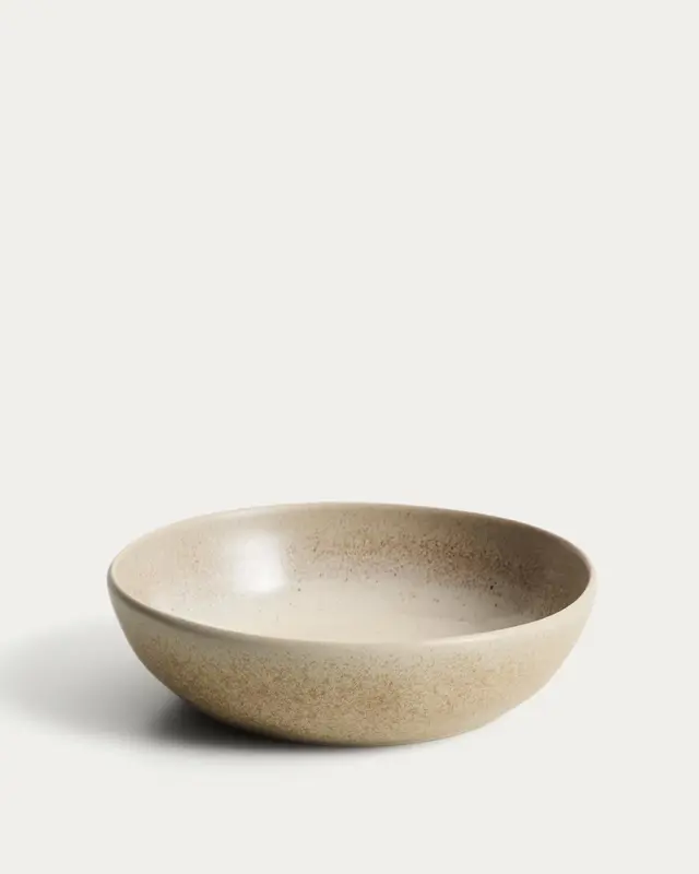 Tiefer Teller Sarel aus Keramik in Beige