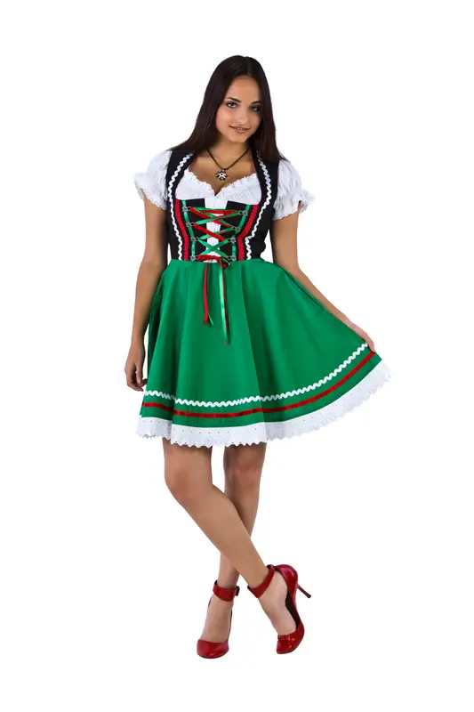 Tirolerdirndl schwarz/grün/rot