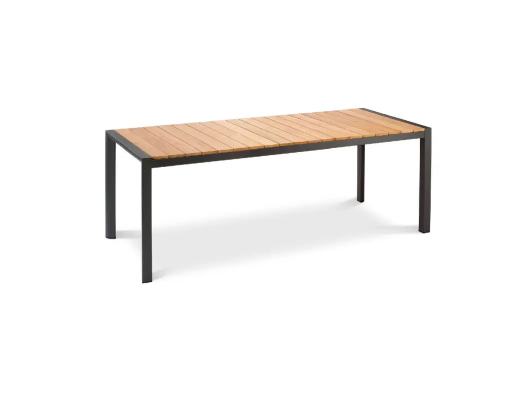 Tisch Paros 160x90cm - Teakholz-Tisch mit Aluminium-Gestell - anthrazit