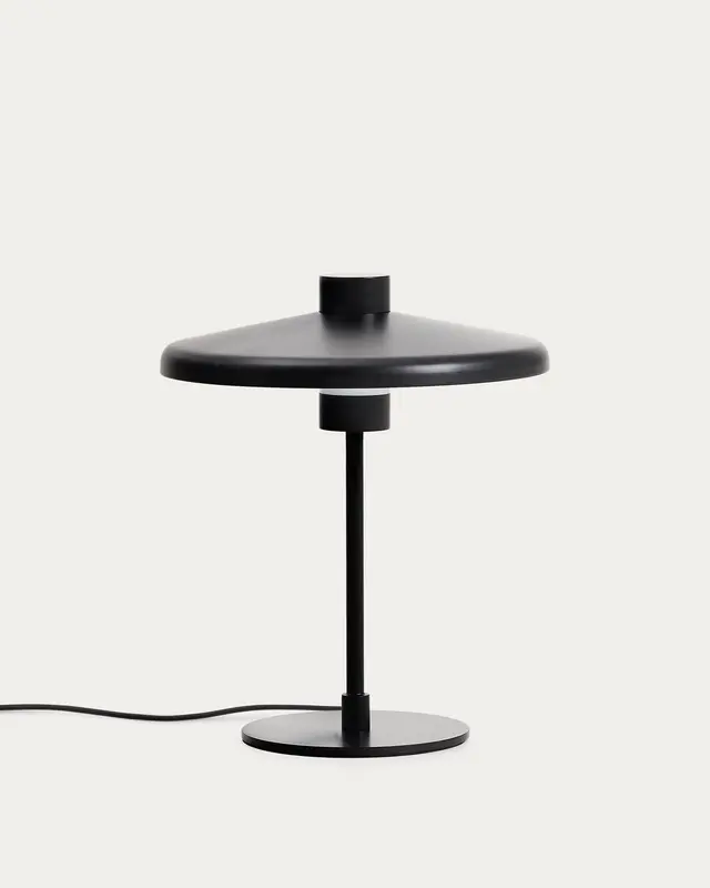 Tischlampe Nuvira aus schwarzem satiniertem Metall