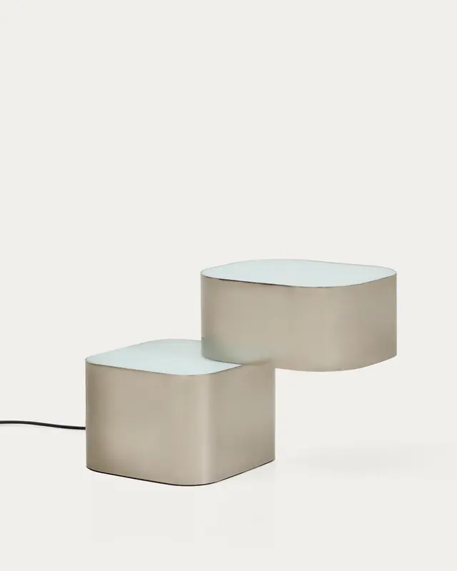 Tischlampe Tandan aus grauem Metall mit gebürstetem Finish