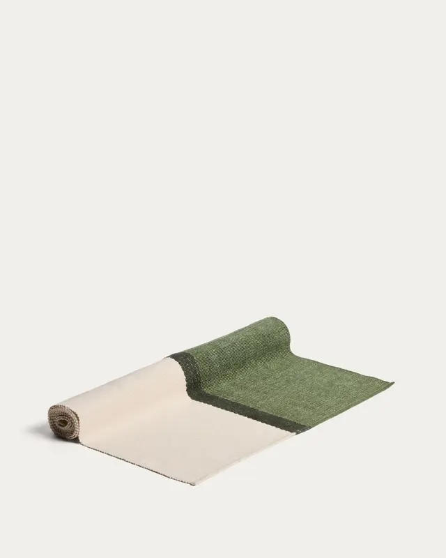 Tischläufer Tari aus 100% Baumwolle grün 50 x 150 cm