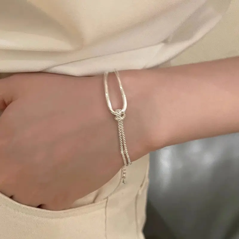 Titan-Edelstahl-Armband «Nœud» · Knoten, anlauffrei Silber