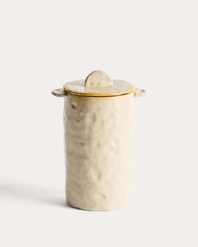 Topf Belor aus Keramik in Weiss, 22 cm