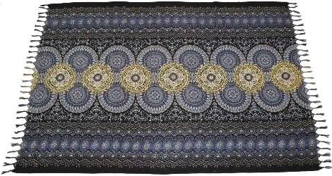 TR-3 Mandala Sun schwarz Lunghi Sarong Tuch 160x115cm