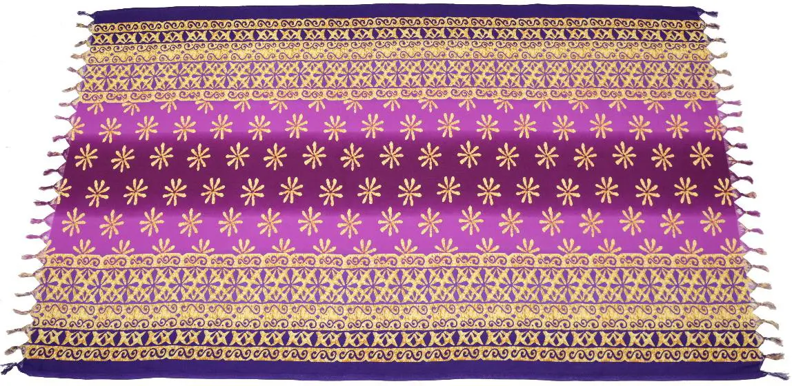 TR-502 XL Flower Ornament violett Lunghi Sarong Tuch 190x115cm