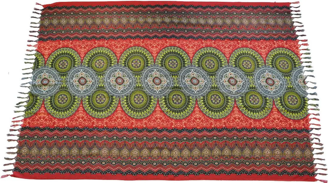 TR-6 Mandala Sun rot Lunghi Sarong Tuch 160x115cm