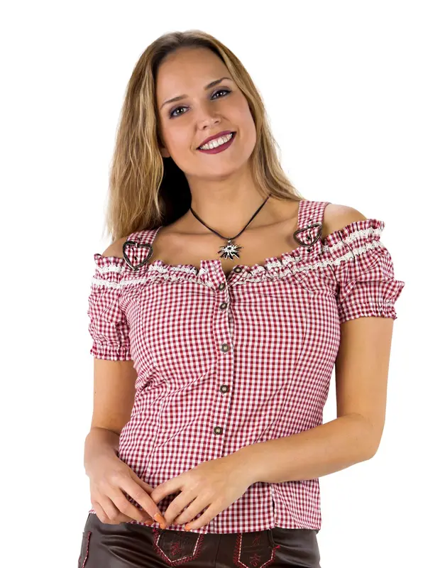 Trachtenbluse rot/weiss Grösse · Gr. 38