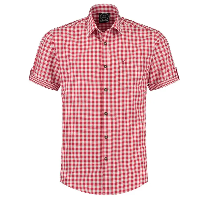 Trachtenhemd rot/weiss