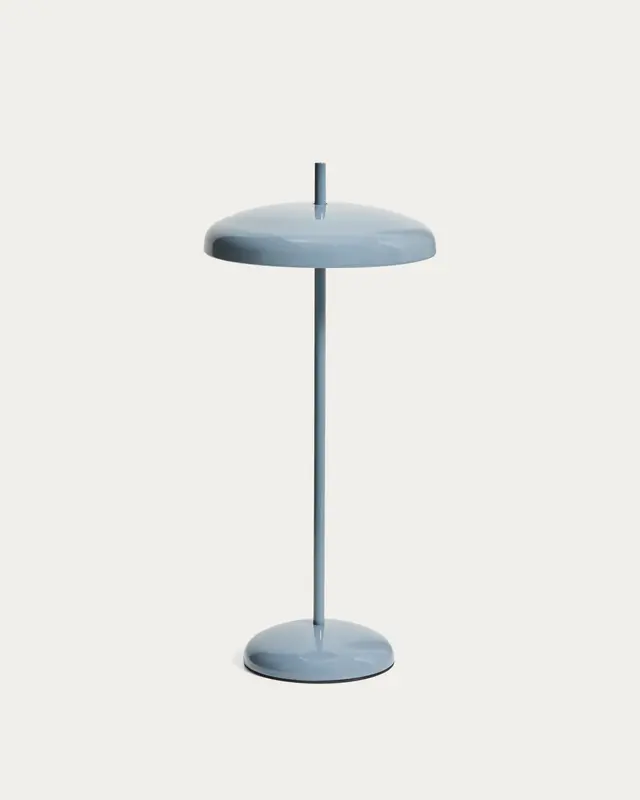 Tragbare Tischlampe Porte aus blauem Aluminium