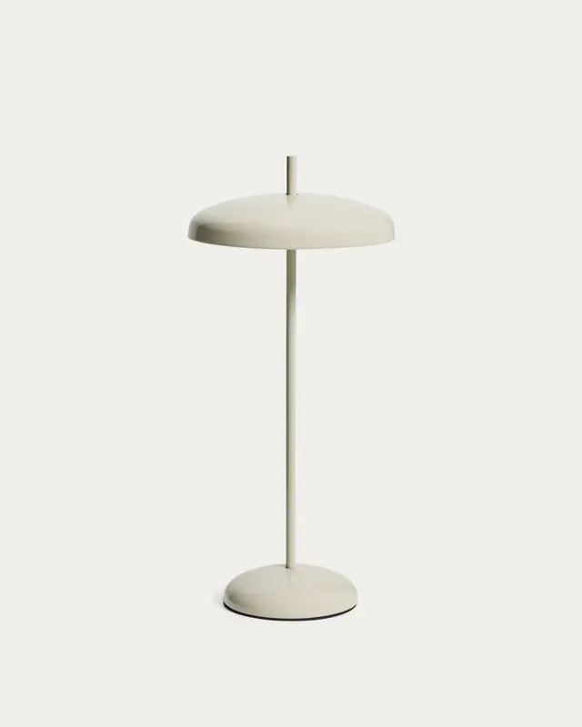 Tragbare Tischlampe Porte aus hellgrauem Aluminium