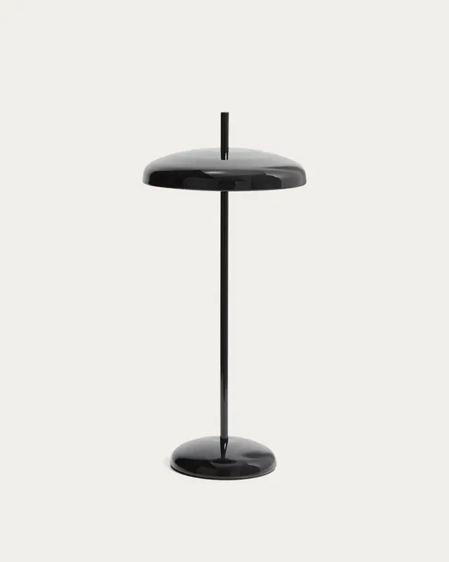 Tragbare Tischlampe Porte aus schwarzem Aluminium