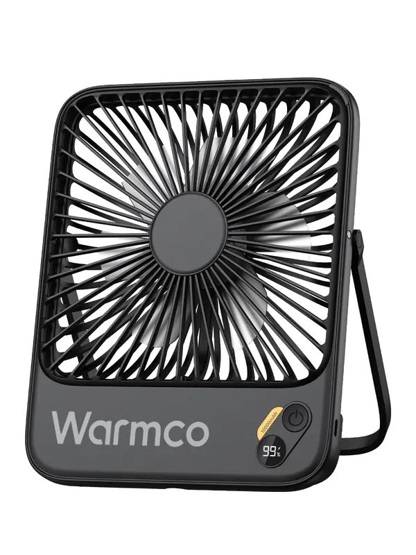 Tragbarer Akku-Tischventilator, Schwarz