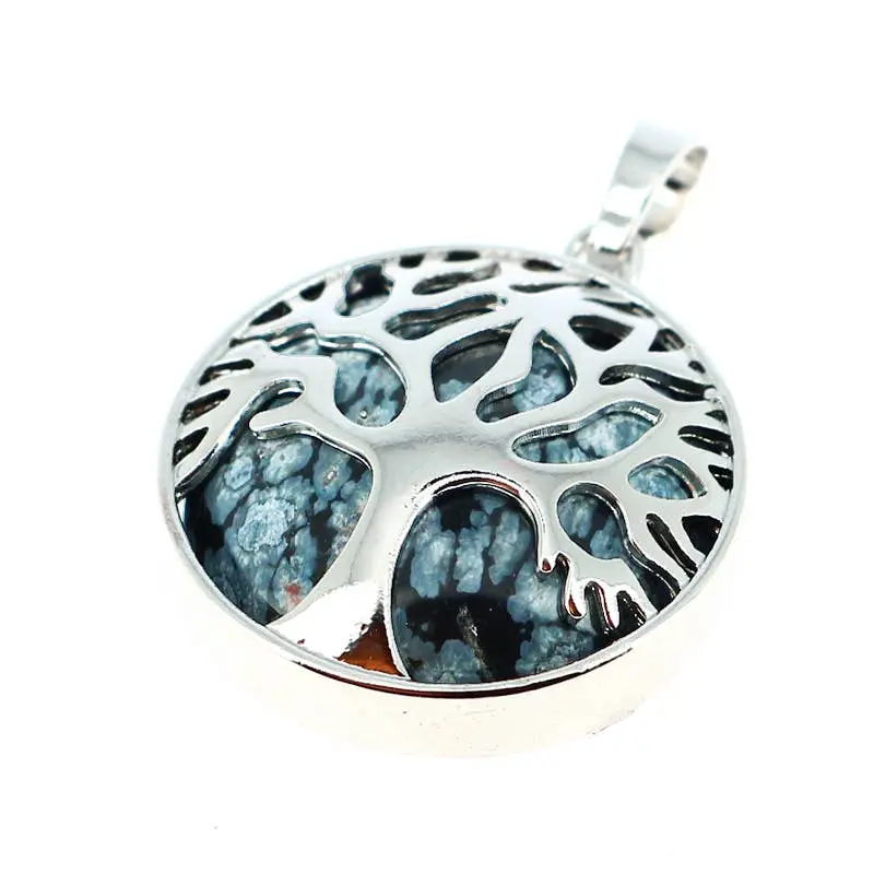 Tree of Life Obsidian-Schneeflocken-Anhänger 2,5 cm