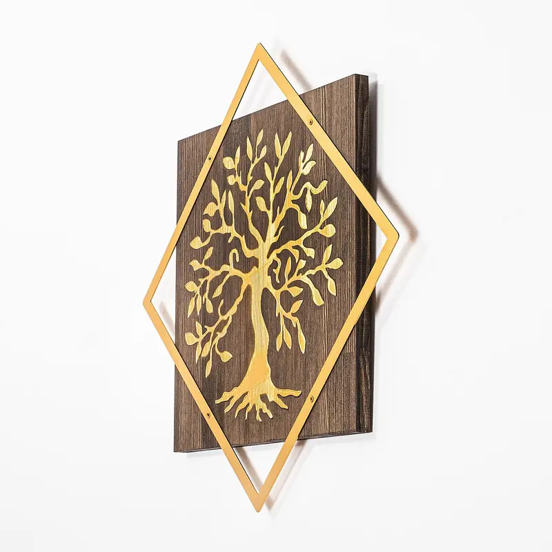Tree v2 Wanddeko - Walnuss Gold