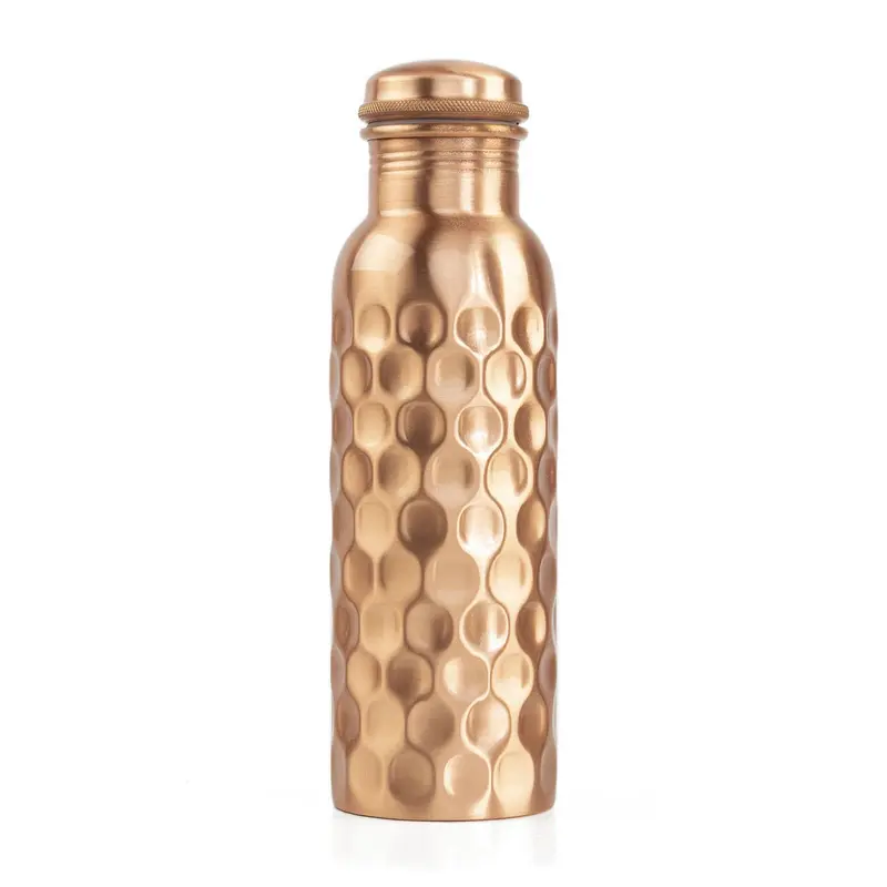 Trinkflasche aus Kupfer, mit Schraubdeckel Kupferflasche 800ml gehämmert
