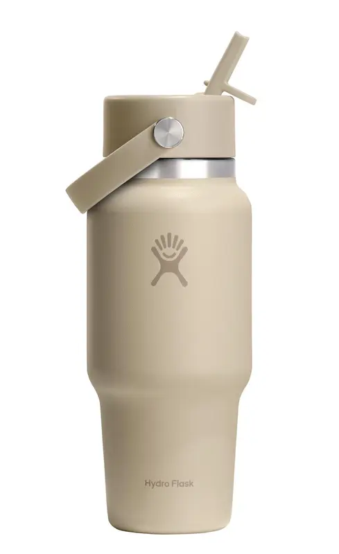 Trinkflasche Travel Wide Flex Deckel Strohhalm 700ml oat