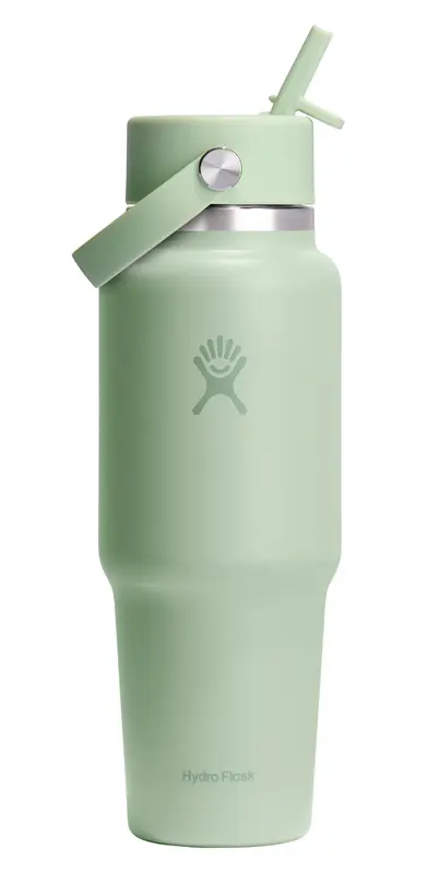 Trinkflasche Travel Wide Flex Deckel Strohhalm 945ml aloe